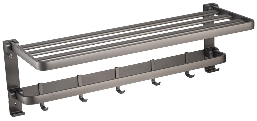 灰黑色 不鏽鋼毛巾架 E款