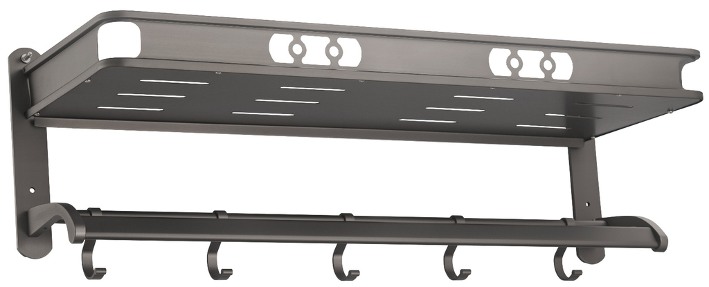 灰黑色 不鏽鋼毛巾架 B款