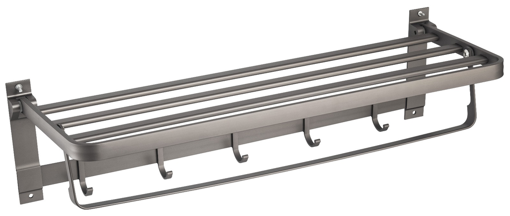 灰黑色 不鏽鋼毛巾架 D款